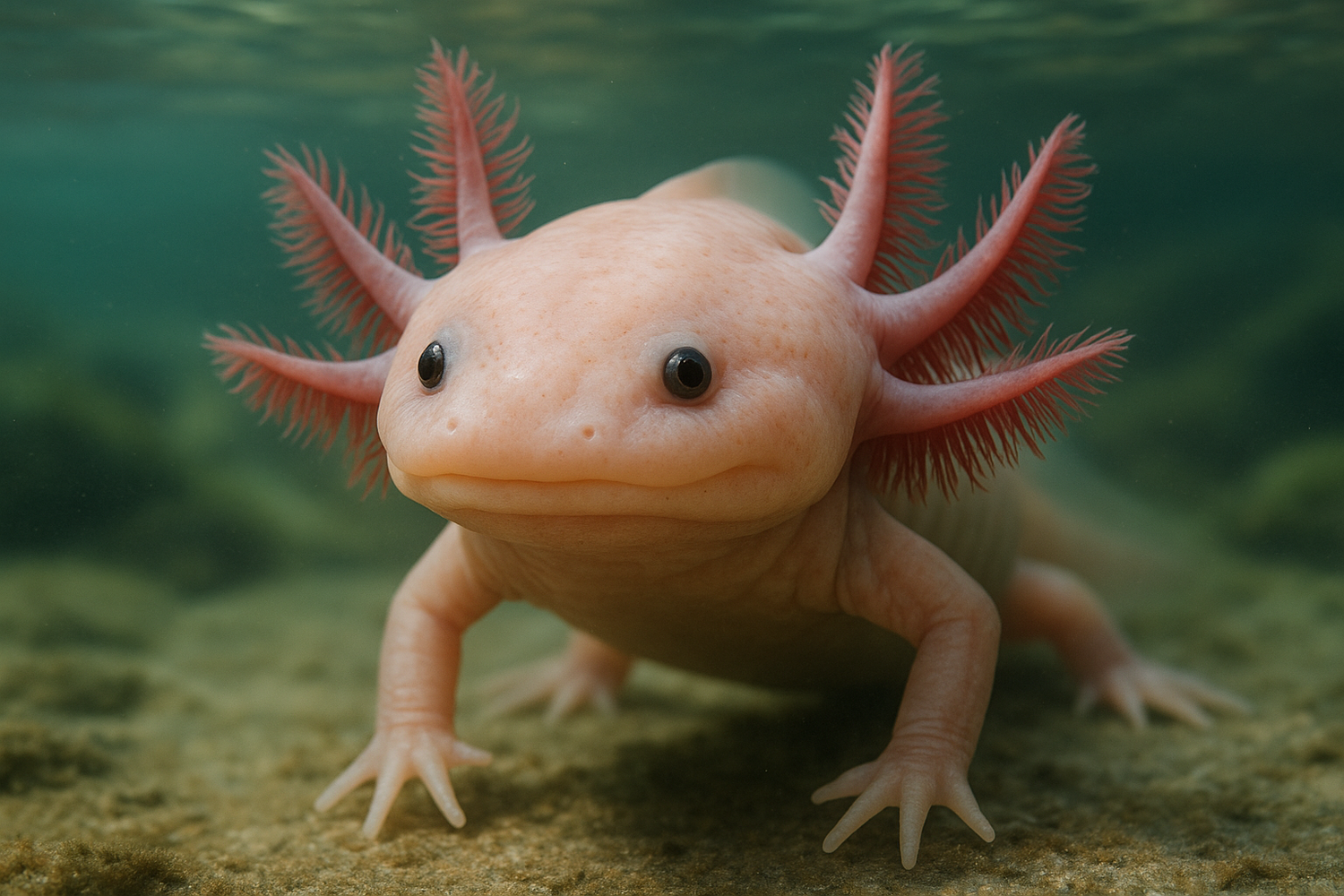 etremely lifelike axolotl